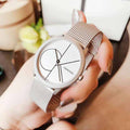  Shop Authentic Calvin Klein Minimal White Dial Silver Mesh Bracelet Watch for Women - K3M5215X - Luxxuri