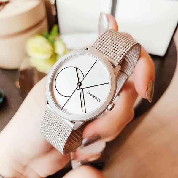  Shop Authentic Calvin Klein Minimal White Dial Silver Mesh Bracelet Watch for Women - K3M5215X - Luxxuri