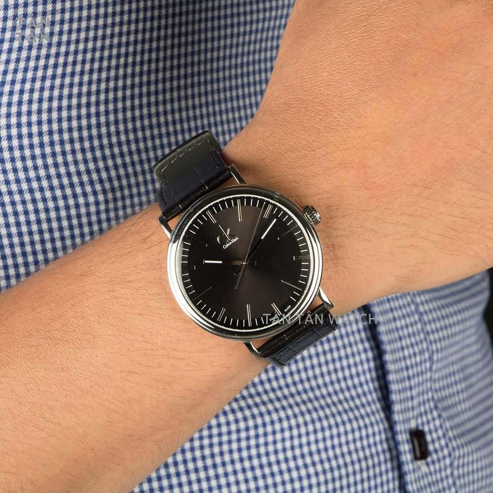  Shop Authentic Calvin Klein Surround Black Dial Black Leather Strap Watch for Men - K3W211C1 - Luxxuri
