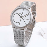  Shop Authentic Calvin Klein Minimal White Dial Silver Mesh Bracelet Watch for Women - K3M5215X - Luxxuri