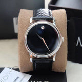  Shop Authentic Movado Museum Black Dial Black Leather Strap Watch For Men - 2100002 - Luxxuri