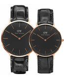  Shop Authentic Daniel Wellington Classic Reading Black Dial Black Leather Strap Watch For Men - DW00100129 - Luxxuri