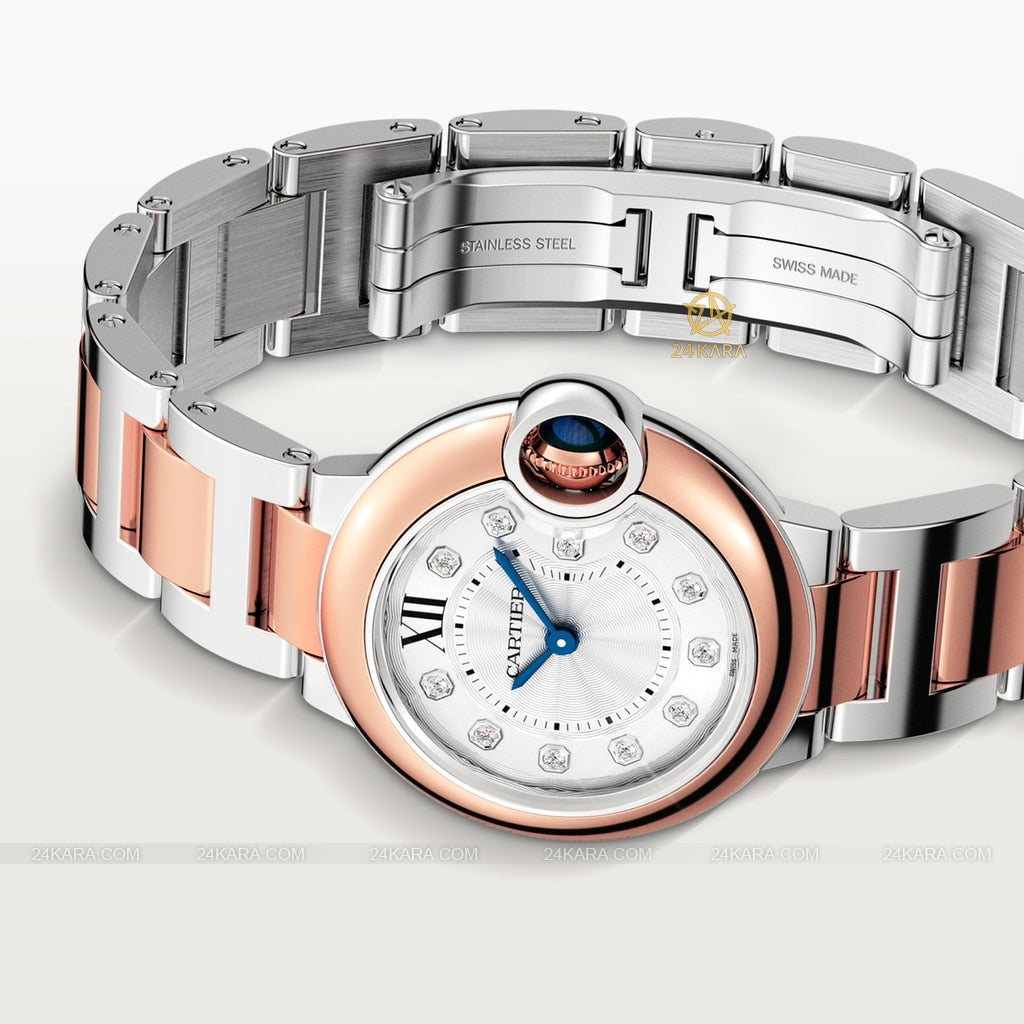  Shop Authentic Cartier Ballon Bleu De Cartier Diamonds Silver Dial Two Tone Steel Strap Watch for Women - W3BB0026 - Luxxuri