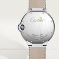  Shop Authentic Cartier Ballon Bleu de Cartier Silver Dial White Leather Strap Watch for Women - W6920087 - Luxxuri