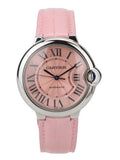  Shop Authentic Cartier Ballon Bleu De Cartier Pink Dial Pink Leather Strap Watch for Women - WSBB0007 - Luxxuri