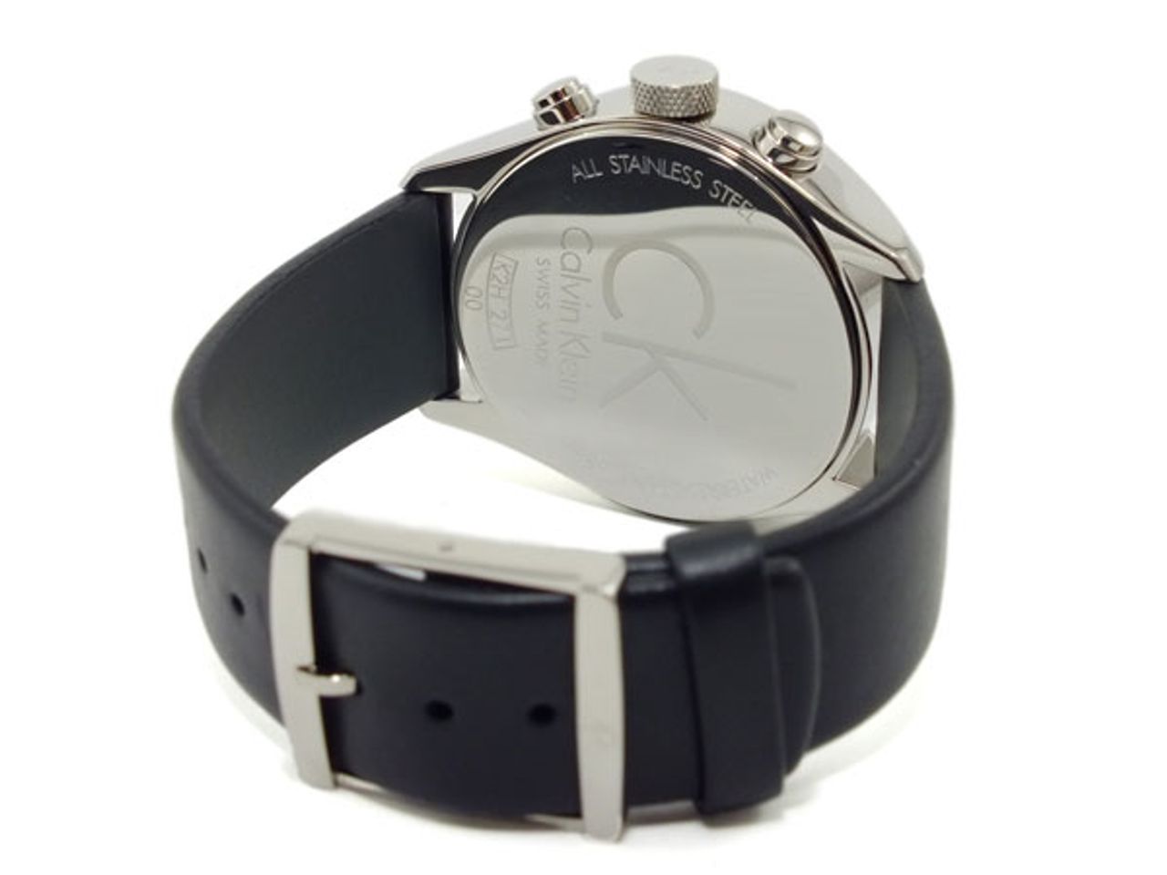  Shop Authentic Calvin Klein Masculine Chronograph Black Dial Black Leather Strap Watch for Men - K2H27102 - Luxxuri