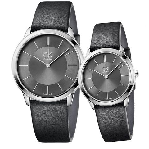  Shop Authentic Calvin Klein Minimal Black Dial Black Leather Strap Watch for Men - K3M211C4 - Luxxuri