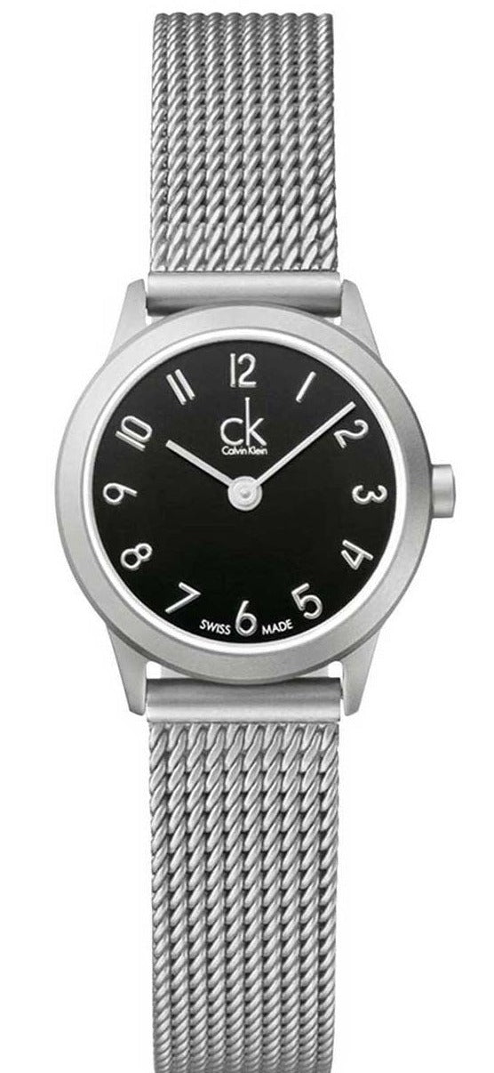  Shop Authentic Calvin Klein Minimal Black Dial Silver Mesh Bracelet Watch for Women - K3M53151 - Luxxuri