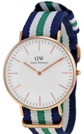  Shop Authentic Daniel Wellington Classic Nottingham White Dial Two Tone NATO Strap Watch For Men - 0108DW - Luxxuri