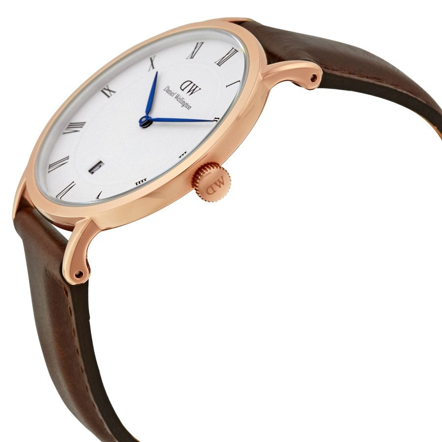  Shop Authentic Daniel Wellington Dapper St Mawes White Dial Brown Leather Strap Watch For Men - DW00100083 - Luxxuri