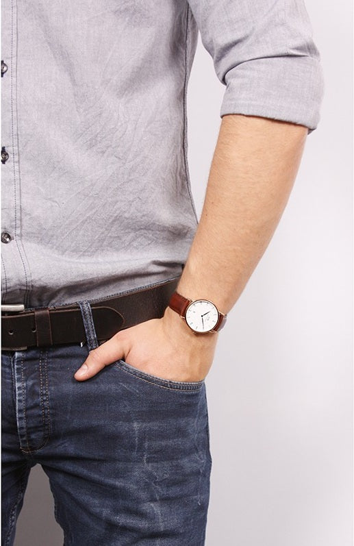  Shop Authentic Daniel Wellington Dapper St Mawes White Dial Brown Leather Strap Watch For Men - DW00100083 - Luxxuri