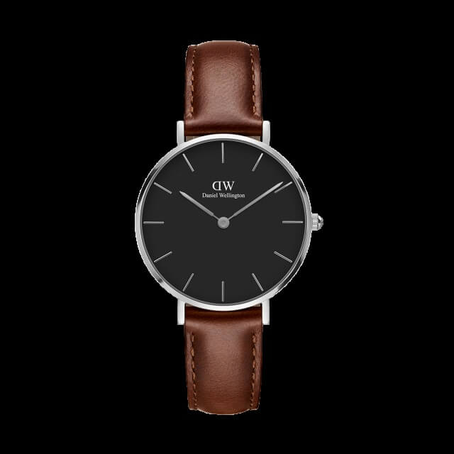  Shop Authentic Daniel Wellington Classic Petite St Mawes Black Dial Brown Leather Strap Watch For Women - DW00100181 - Luxxuri
