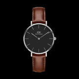  Shop Authentic Daniel Wellington Classic Petite St Mawes Black Dial Brown Leather Strap Watch For Women - DW00100181 - Luxxuri