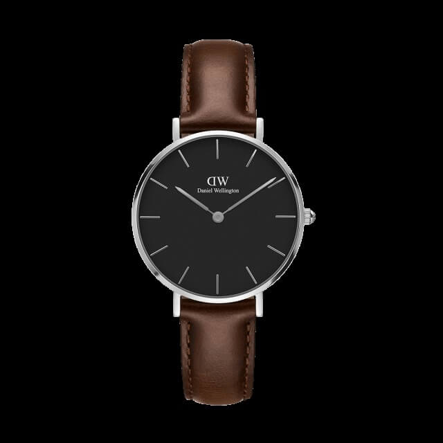  Shop Authentic Daniel Wellington Classic Petite Bristol Black Dial Brown Leather Strap Watch For Women - DW00100177 - Luxxuri