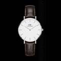  Shop Authentic Daniel Wellington Classic Petite York White Dial Black Leather Strap Watch For Women - DW00100188 - Luxxuri