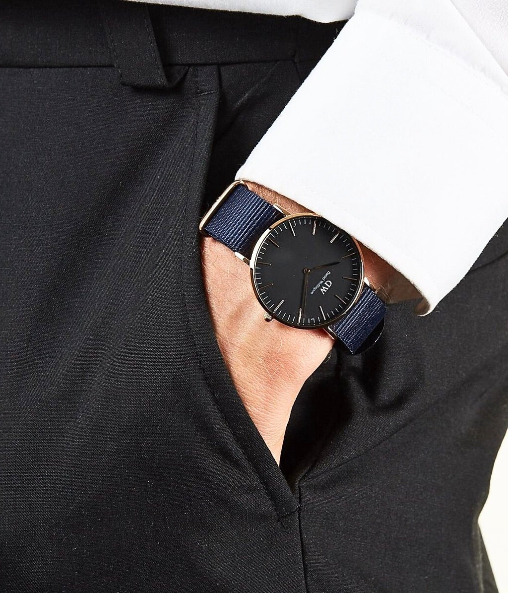  Shop Authentic Daniel Wellington Classic Bayswater Black Dial Black NATO Strap Watch For Women - DW00100281 - Luxxuri