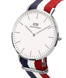  Shop Authentic Daniel Wellington Classic Cambridge White Dial Two Tone Nylon Strap Watch For Men - DW00100017 - Luxxuri