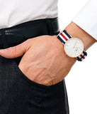  Shop Authentic Daniel Wellington Classic Canterbury White Dial Two Tone Nylon Strap Watch For Men - DW00100002 - Luxxuri
