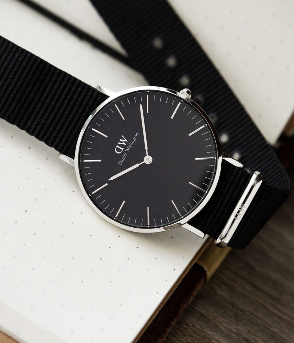  Shop Authentic Daniel Wellington Classic Cornwall Quartz Black Dial Black Nylon Strap Watch For Women - DW00100151 - Luxxuri