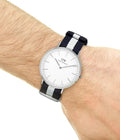  Shop Authentic Daniel Wellington Classic Glasgow White Dial Two Tone NATO Strap Watch For Men - DW00100018 - Luxxuri