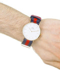  Shop Authentic Daniel Wellington Classic Oxford White Dial Two Tone NATO Strap Watch For Men - DW00100001 - Luxxuri
