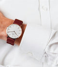  Shop Authentic Daniel Wellington Classic Roselyn White Dial Maroon Nylon Strap Watch For Women - DW00100267 - Luxxuri