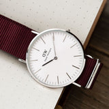  Shop Authentic Daniel Wellington Classic Roselyn White Dial Red NATO Strap Watch For Women - DW00100268 - Luxxuri
