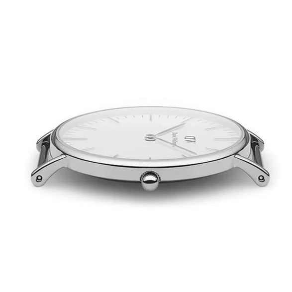  Shop Authentic Daniel Wellington Classic Sheffield White Dial Black Leather Strap Watch For Women - DW00100053 - Luxxuri