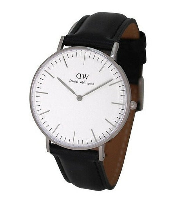  Shop Authentic Daniel Wellington Classic Sheffield White Dial Black Leather Strap Watch For Women - DW00100053 - Luxxuri