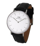  Shop Authentic Daniel Wellington Classic Sheffield White Dial Black Leather Strap Watch For Women - DW00100053 - Luxxuri
