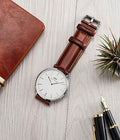  Shop Authentic Daniel Wellington Classic St Mawes White Dial Brown Leather Strap Watch For Men - DW00100021 - Luxxuri