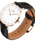  Shop Authentic Daniel Wellington Classic York White Dial Brown Leather Strap Watch For Women - DW00100038 - Luxxuri