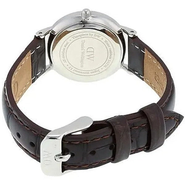  Shop Authentic Daniel Wellington York White Dial Brown Leather Strap Watch For Women - DW00100069 - Luxxuri