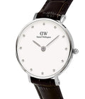  Shop Authentic Daniel Wellington York White Dial Brown Leather Strap Watch For Women - DW00100069 - Luxxuri