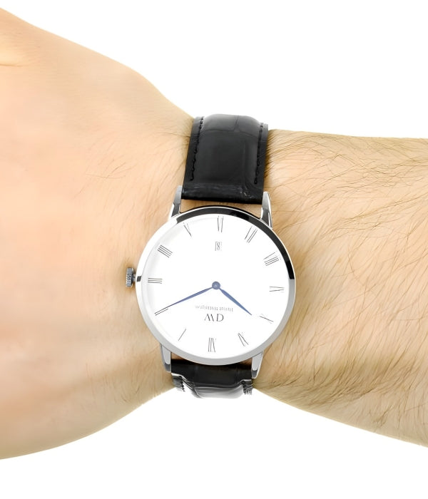  Shop Authentic Daniel Wellington Dapper Reading White Dial Black Leather Strap Watch For Men - DW00100108 - Luxxuri