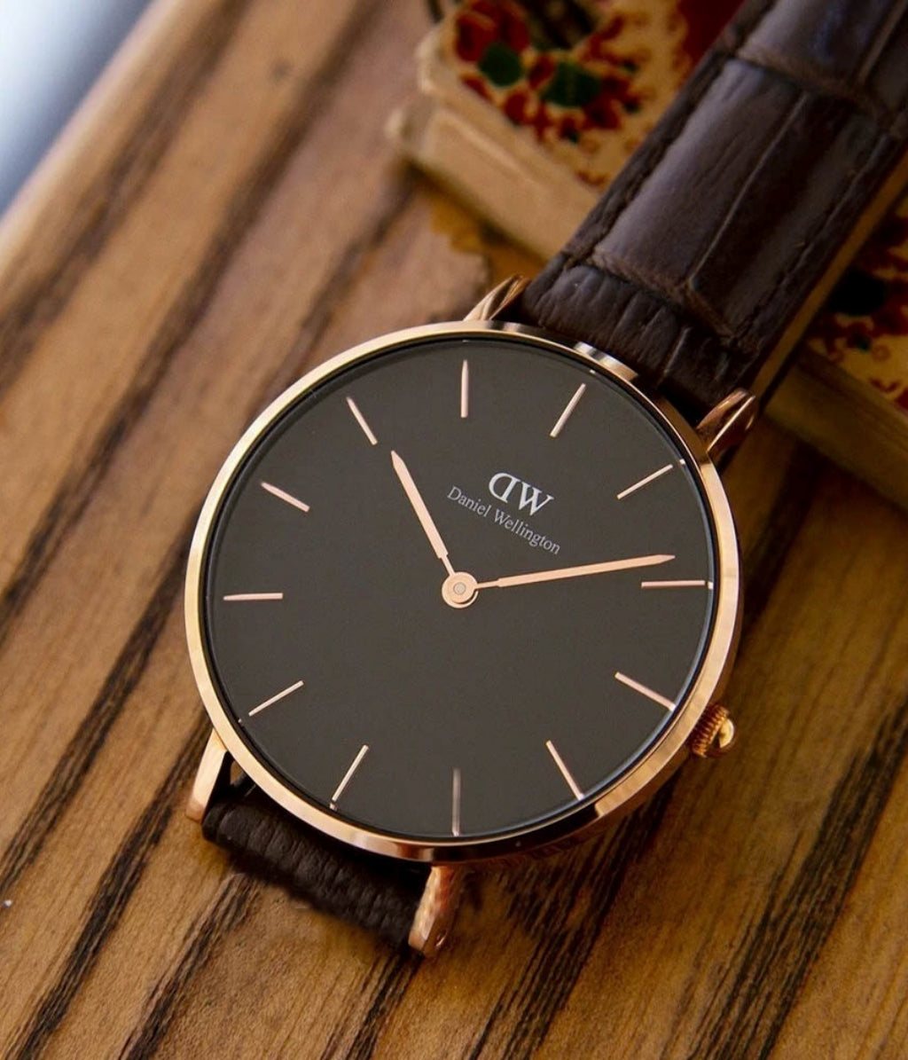  Shop Authentic Daniel Wellington Classic Petite York Black Dial Brown Leather Strap Watch For Women - DW00100170 - Luxxuri