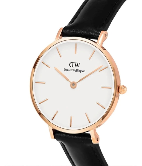  Shop Authentic Daniel Wellington Classic Petite Sheffield White Dial Black Leather Strap Watch For Women - DW00100230 - Luxxuri