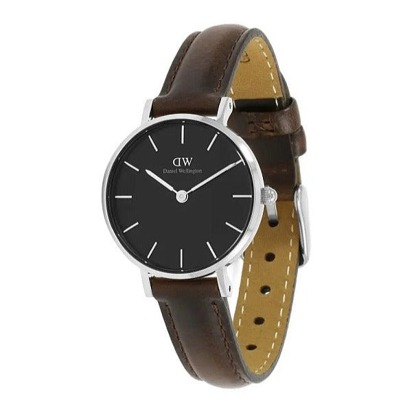  Shop Authentic Daniel Wellington Classic Petite Bristol Black Dial Brown Leather Strap Watch For Women - DW00100233 - Luxxuri
