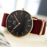  Shop Authentic Daniel Wellington Classic Roselyn Black Dial Maroon Nylon Strap Watch For Women - DW00100273 - Luxxuri