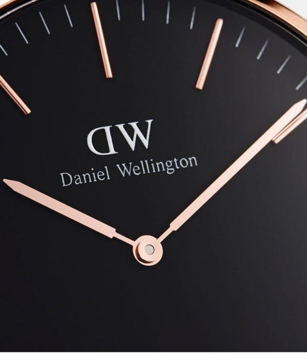  Shop Authentic Daniel Wellington Classic Dover Black Dial White Nylon Strap Watch For Women - DW00100310 - Luxxuri