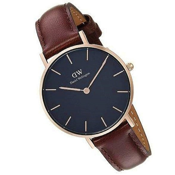 Shop Authentic Daniel Wellington Classic Petite Bristol Black Dial Brown Leather Strap Watch For Women - DW00100165 - Luxxuri