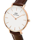  Shop Authentic Daniel Wellington Classic Petite Bristol White Dial Brown Leather Strap Watch For Women - DW00100227 - Luxxuri