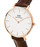  Shop Authentic Daniel Wellington Classic Petite Bristol White Dial Brown Leather Strap Watch For Women - DW00100227 - Luxxuri
