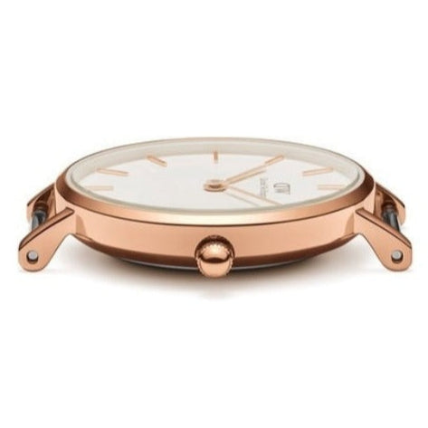  Shop Authentic Daniel Wellington Classic Petite Bristol White Dial Brown Leather Strap Watch For Women - DW00100227 - Luxxuri