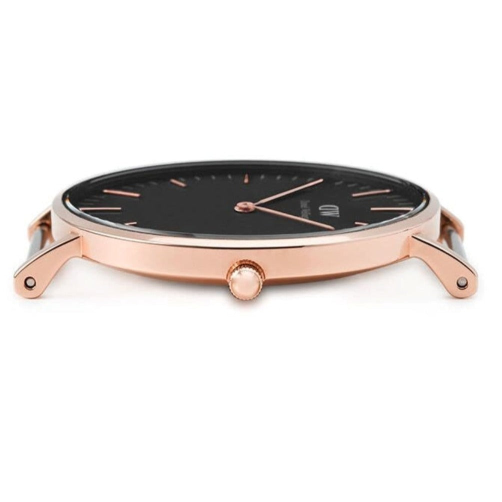  Shop Authentic Daniel Wellington Classic Petite Reading Black Dial Black Leather Strap Watch For Women - DW00100223 - Luxxuri