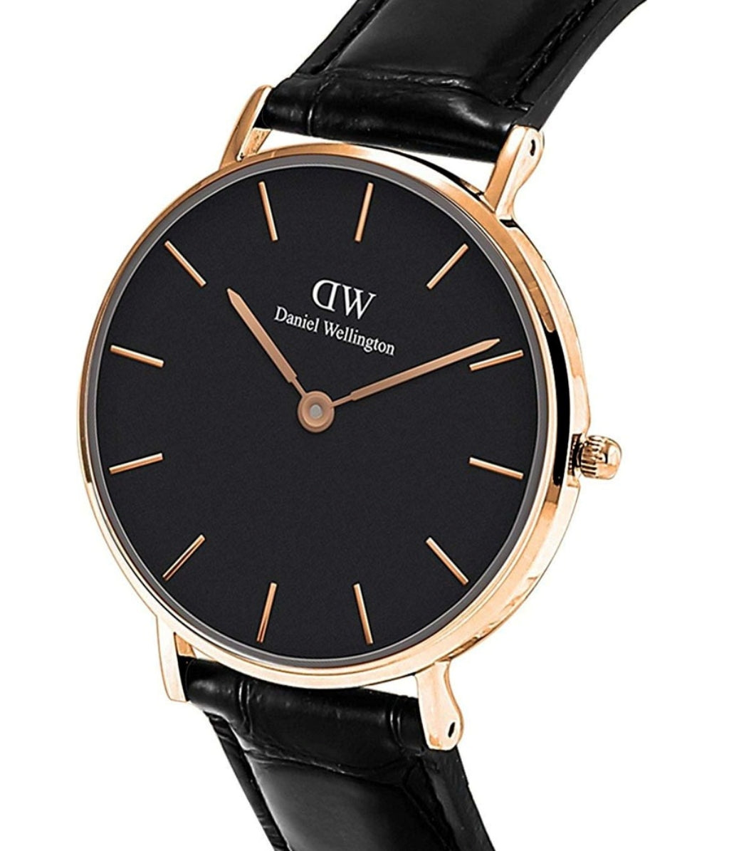  Shop Authentic Daniel Wellington Classic Petite York Black Dial Brown Leather Strap Watch For Women - DW00100226 - Luxxuri