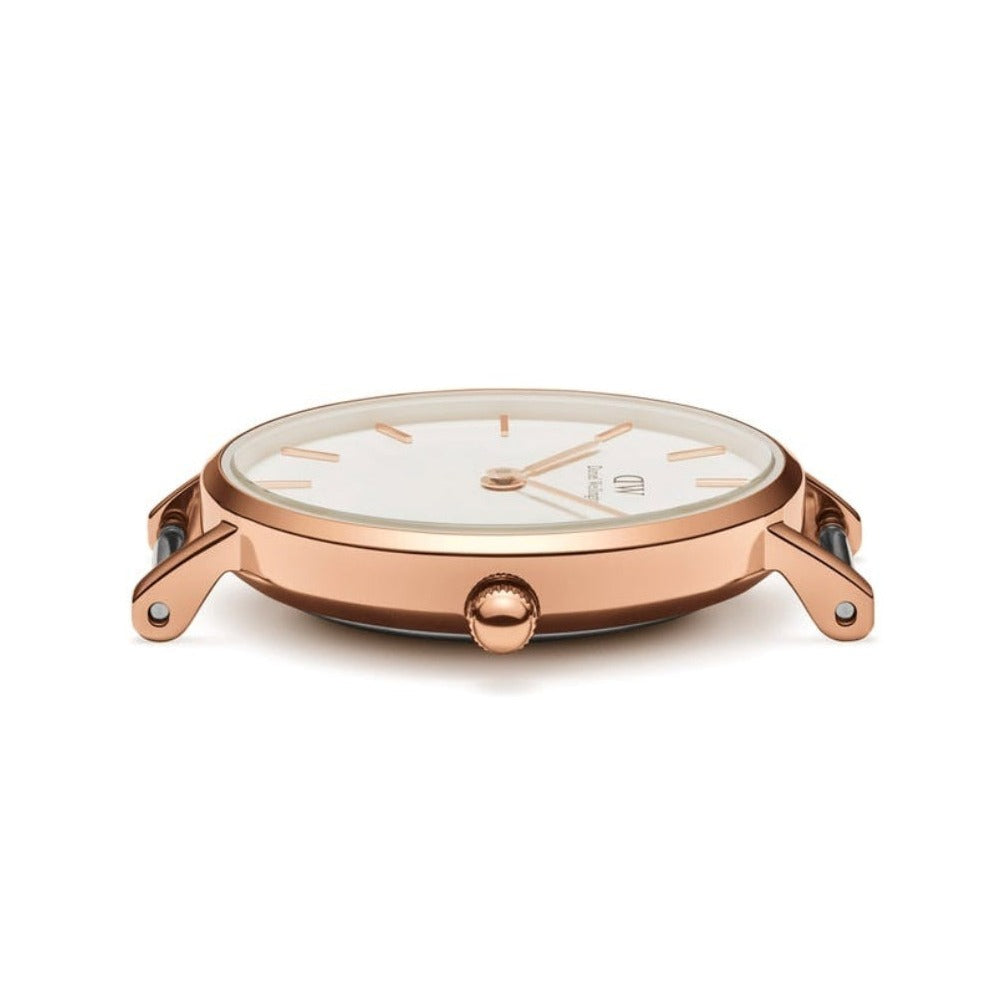  Shop Authentic Daniel Wellington Classic Petite Reading White Dial Black Leather Strap Watch For Women - DW00100229 - Luxxuri