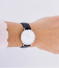  Shop Authentic Daniel Wellington Classic Petite Sheffield White Dial Black Leather Strap Watch For Women - DW00100186 - Luxxuri