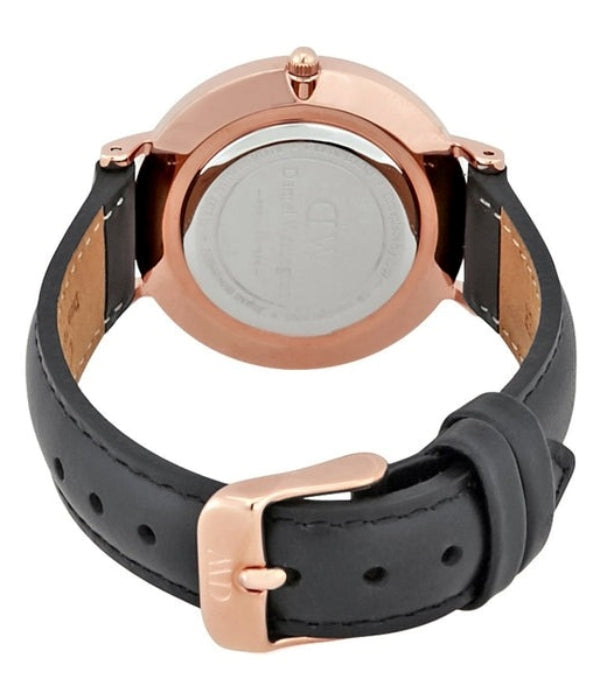  Shop Authentic Daniel Wellington Classic Petite Sheffield Black Dial Black Leather Strap Watch For Women - DW00100224 - Luxxuri
