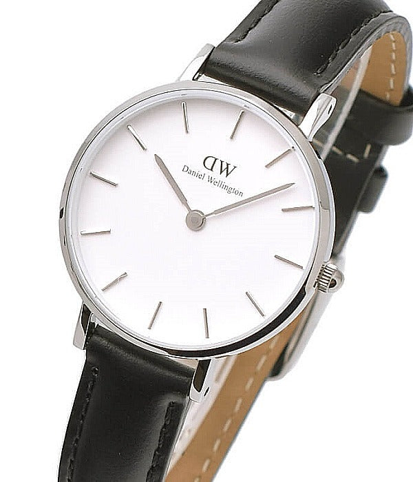  Shop Authentic Daniel Wellington Classic Petite Sheffield White Dial Black Leather Strap Watch For Women - DW00100242 - Luxxuri